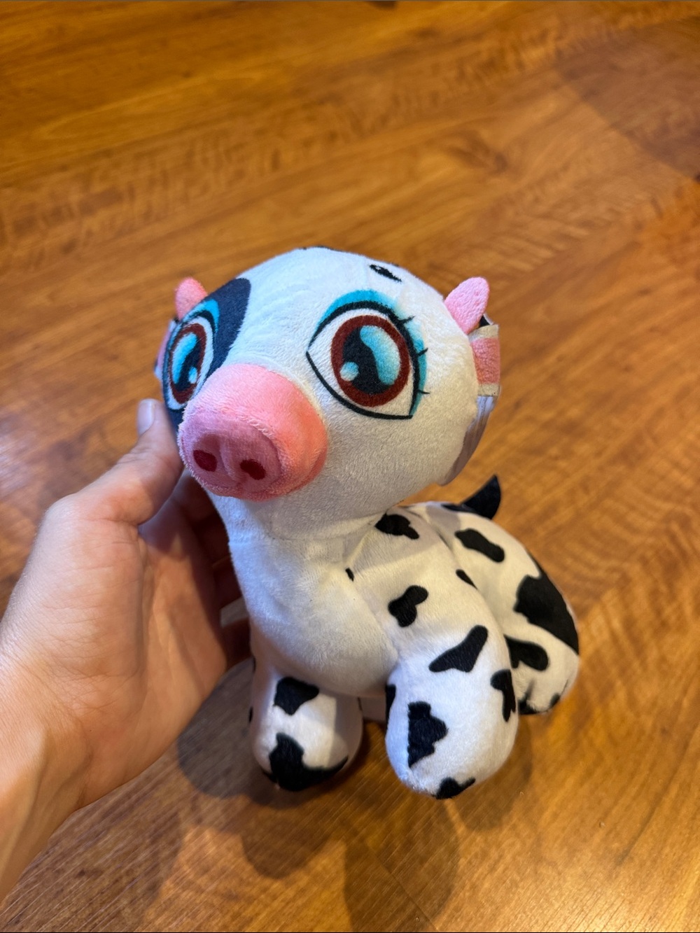 & Other Stories White and Black Cow Plush with Pink Snout